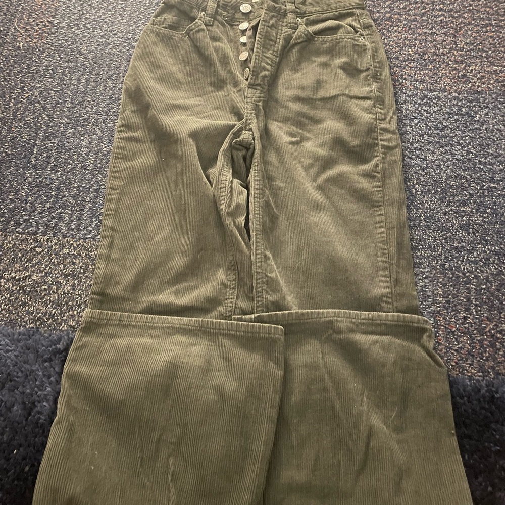 PacSun Olive Wide Leg Corduroy Pants